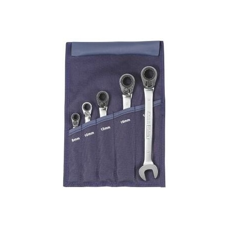 Garant Open End Wrench / Ratcheting Wrench Set, 5 Pc, 8 mm to 17 mm 614830 5